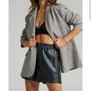 Showpo lunah check oversized double breasted blazer